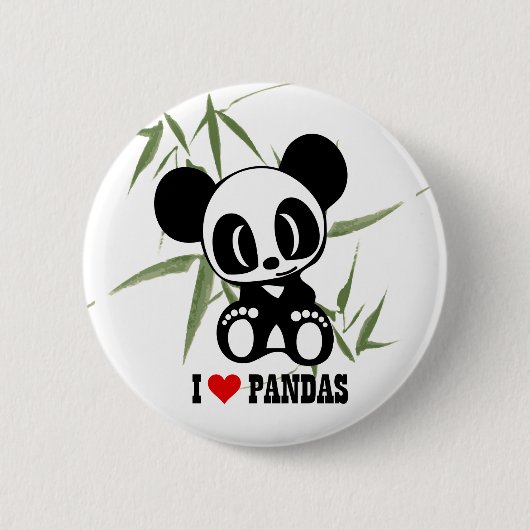 I Liebe-Pandas Button (Vorderseite)