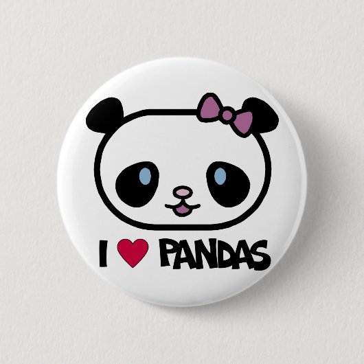 I Liebe-Pandas Button (Vorderseite)