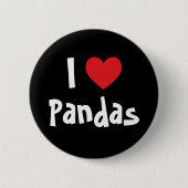 I Liebe Pandas Button (Vorderseite)