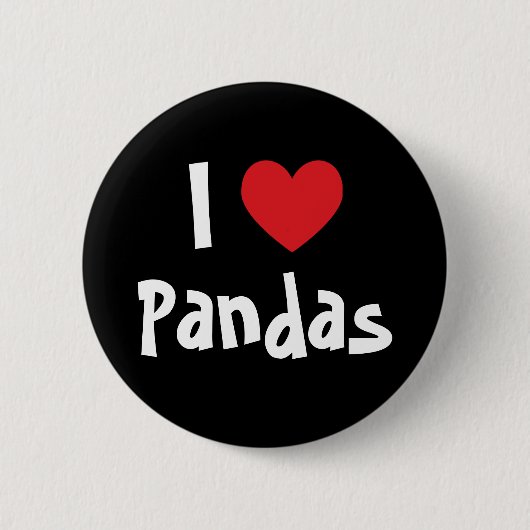 I Liebe Pandas Button (Vorderseite)