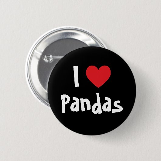 I Liebe Pandas Button (Vorne & Hinten)