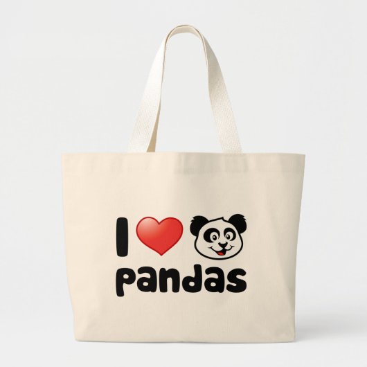 I Liebe-Pandas Jumbo Stoffbeutel (Vorne)