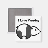 I Liebe Pandas Magnet (Vorderseite/Rückseite)