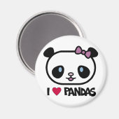 I Liebe Pandas Magnet (Vorderseite/Rückseite)