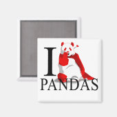 I Liebe Pandas Magnets Magnet (Vorderseite/Rückseite)