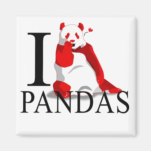 I Liebe Pandas Magnets Magnet (Vorne)