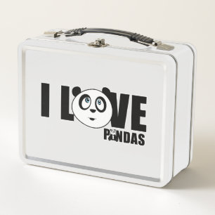 I Liebe Pandas Metall Brotdose