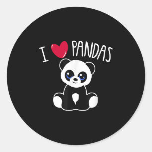 I Liebe Pandas Niedlich Panda Lover Zitat Heart Pa Runder Aufkleber