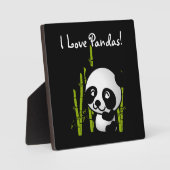 I Liebe Pandas Panda Bär mit Bambus Fotoplatte (Vorderseite)