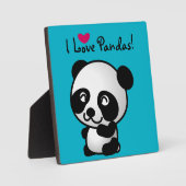 I Liebe Pandas Panda Bären mit Herz Fotoplatte (Vorderseite)