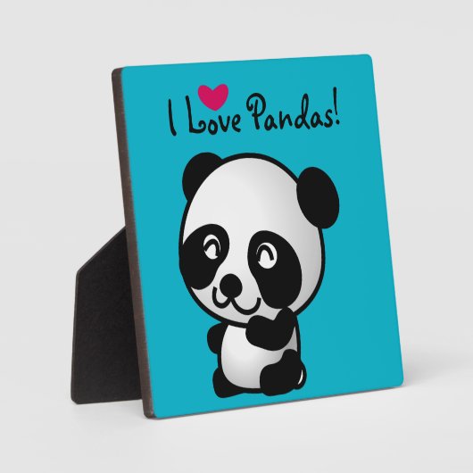 I Liebe Pandas Panda Bären mit Herz Fotoplatte (Vorderseite)