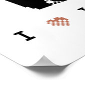 I Liebe Pandas Pixel Art Poster (Ecke)