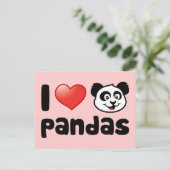 I Liebe Pandas Postkarte (Stehend Vorderseite)