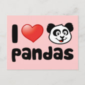 I Liebe Pandas Postkarte (Vorderseite)