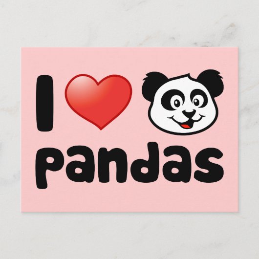 I Liebe Pandas Postkarte (Vorderseite)