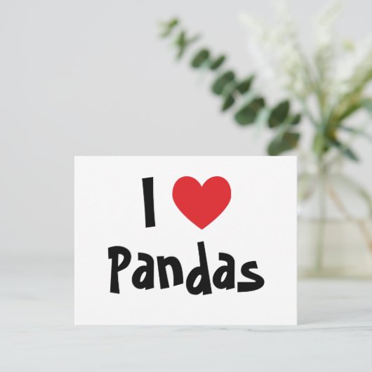 I Liebe Pandas Postkarte (Stehend Vorderseite)