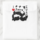 I Liebe Pandas Quadratischer Aufkleber (Tasche)