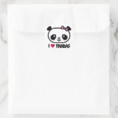 I Liebe Pandas Runder Aufkleber (Tasche)