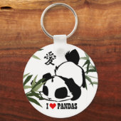 I Liebe Pandas Schlüsselanhänger (Vorderseite)