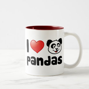 I Liebe-Pandas Zweifarbige Tasse