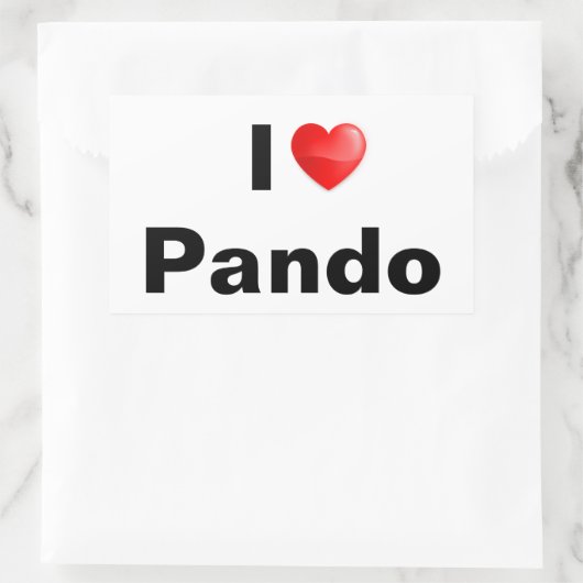 I Liebe Pando Rechteckiger Aufkleber (Tasche)