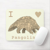 I Liebe Pangolins gefährdete Tierarten Art Mousepad (Mit Mouse)