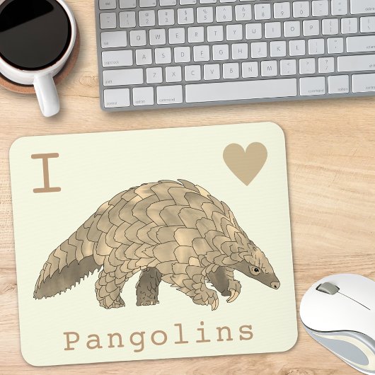 I Liebe Pangolins gefährdete Tierarten Art Mousepad