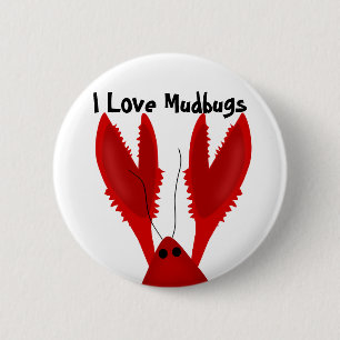 I Liebe-Panzerkrebse Mudbugs Knopf Button