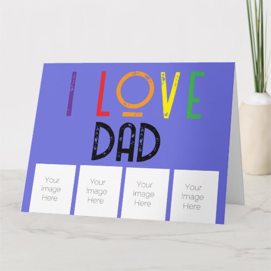 i Liebe Papa Fotos geklappte Grußkarte Karte (Vorderseite)