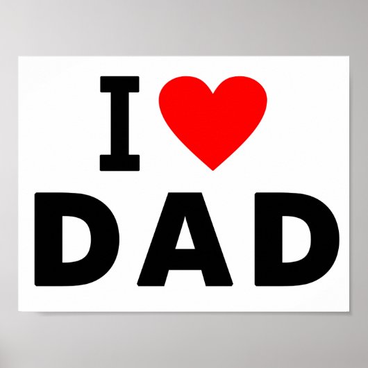 i Liebe Papa Herzpapa Textnachricht Vater Symbol Poster (Vorne)