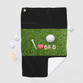 I Liebe Papa mit Golfball und Liebe rotes Herz Golfhandtuch (Insitu)
