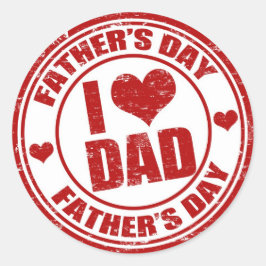 I Liebe Papa Runder Aufkleber