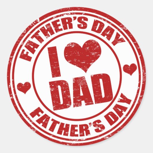 I Liebe Papa Runder Aufkleber (Vorderseite)