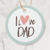 I Liebe Papa - väterlicher Tag - Herz Geschenkanhänger (Rückseite)