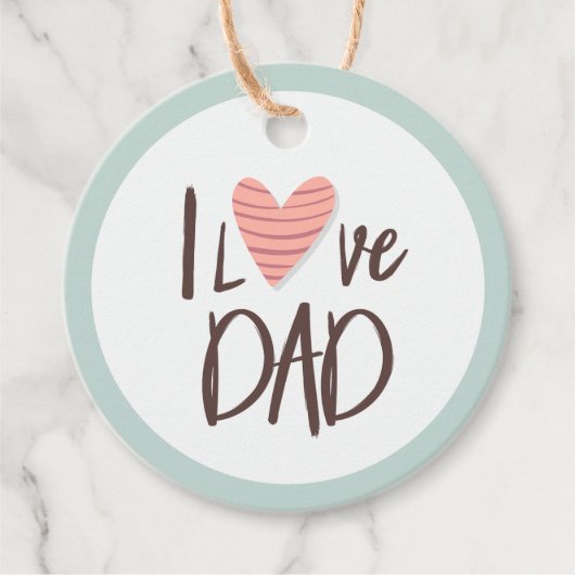 I Liebe Papa - väterlicher Tag - Herz Geschenkanhänger (Vorderseite)