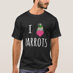 I Liebe Papageien Niedliche Grüne Wangen Birbmem T-Shirt