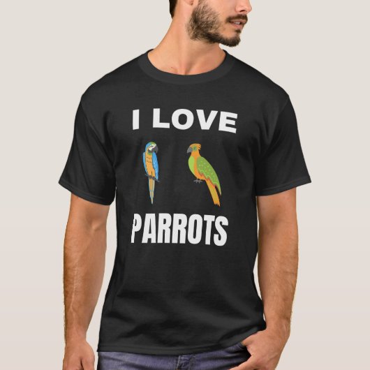 I Liebe Papageien T-Shirt (Vorderseite)
