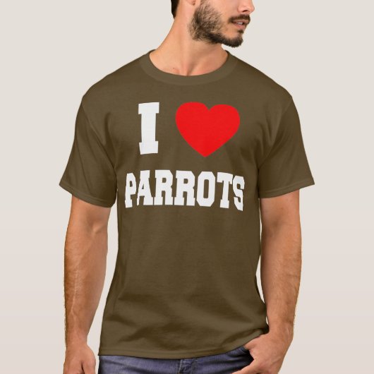 I Liebe Papageien T-Shirt (Vorderseite)