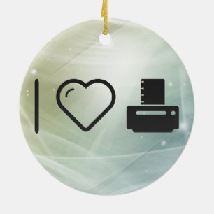 I Liebe-Papierdrucker Keramik Ornament