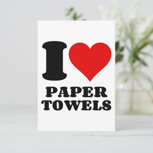 I LIEBE PAPIERTOWELLE DANKESKARTE (Stehend Vorderseite)