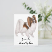 I Liebe Papillon Dogs in französischer Postkarte (Stehend Vorderseite)