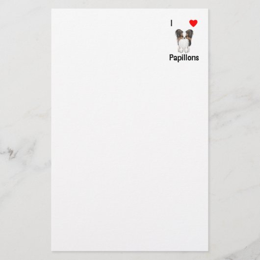 I Liebe Papillons (Bild) Briefpapier (Vorderseite)