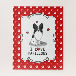 I Liebe Papillons (weiß & schwarz) Herzhunde Niedl Puzzle