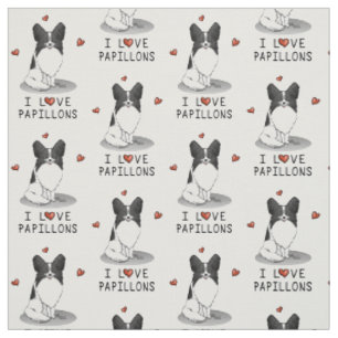 I Liebe Papillons (weiß & schwarz) Herzhunde Niedl Stoff