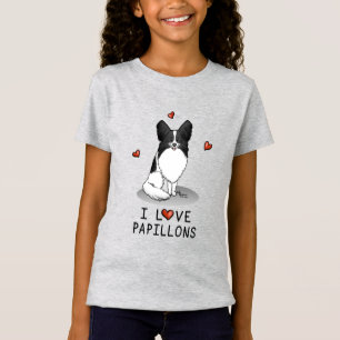 I Liebe Papillons (weiß & schwarz) Herzhunde Niedl T-Shirt
