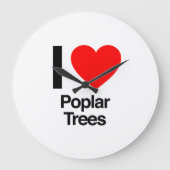 i Liebe Pappelbäume Große Wanduhr (Vorderseite)