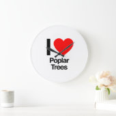 i Liebe Pappelbäume Große Wanduhr (Zuhause)