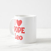 I Liebe Papst Leo, Erster amerikanischer Papst Kaffeetasse (Vorderseite Links)