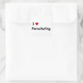 I Liebe Parachuting Quadratischer Aufkleber (Tasche)