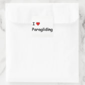 I Liebe Paragliding Quadratischer Aufkleber (Tasche)